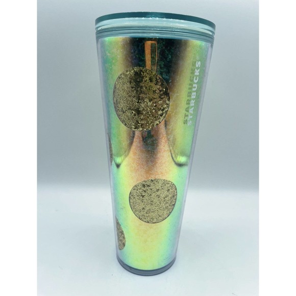 Starbucks 24oz Gold Foil Glitter Iridescent Tumbler Cold Beverage Cup Holdiay - Picture 2 of 6